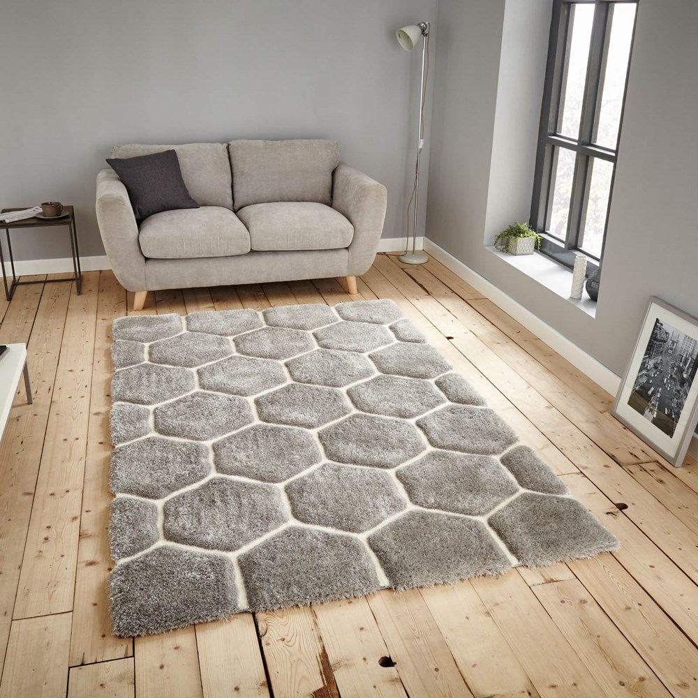 Noble House Rugs NH30782 in Grey and White